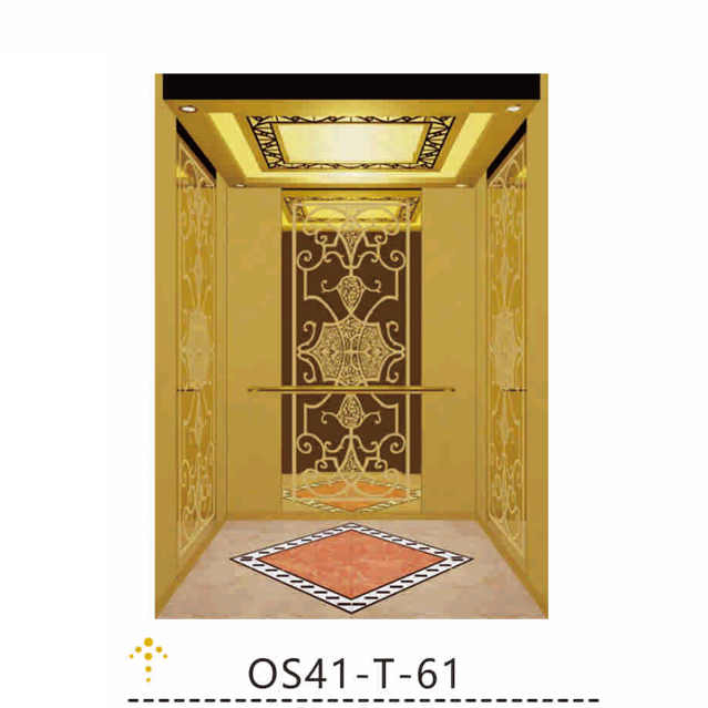 OS41-T-61 Golden Mirror Stainless Steel Elevator Cabin